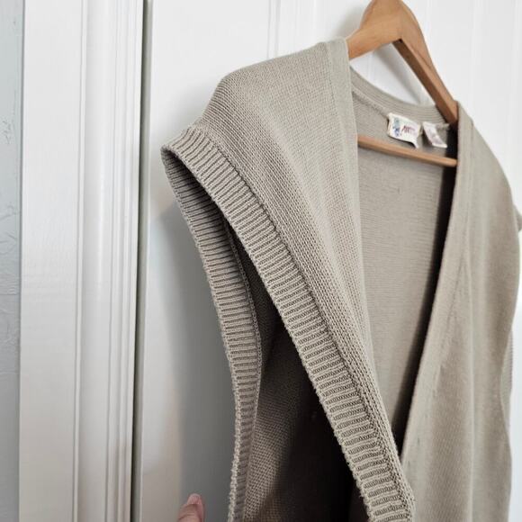 Vintage Antigua Sweater Vest Mens XL 90s Geometric Tan Preppy Academia Grandpa - Picture 6 of 8